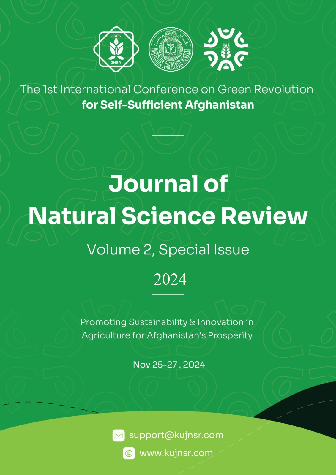 					View Vol. 2 No. Special.Issue (2024): The 1st International Conference on Green Revolution for Self-Sufficient Afghanistan
				